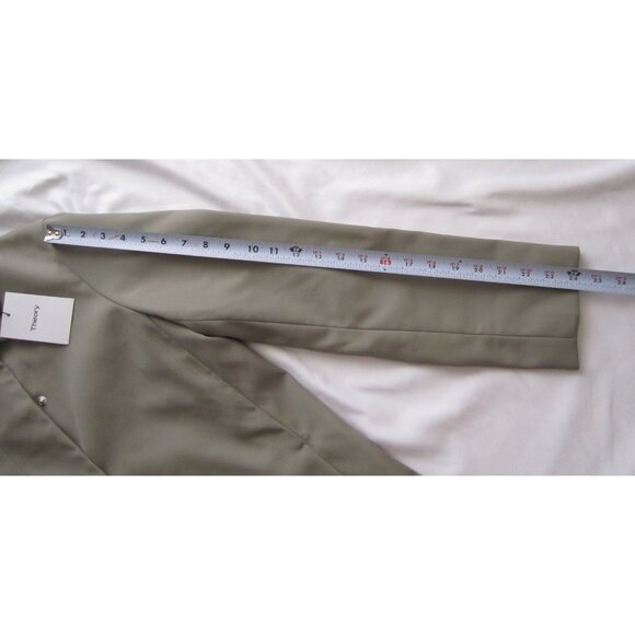 New Women Theory Full Zip Button Snap Pale Green Nylon Jacket Sz S (WS69) - Picture 8 of 11